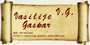 Vasilije Gašpar vizit kartica